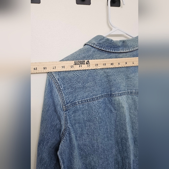 LEE Women's Legendary Long Sleeve Light Wash Denim Dress Size Medium - Picture 8 of 10